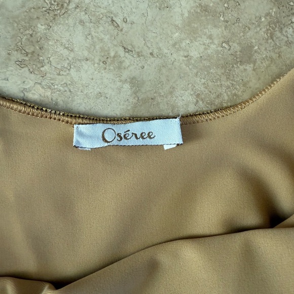 Oseree metallic Gold Lumiere One-Shoulder One Piece - Picture 3 of 4